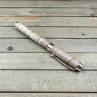 Image 8 of Handcrafted Curly Maple Rollerball Pen with Gold Accents
