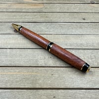 Image 8 of Screwbean Mesquite Wood Ballpoint Pen with Gold Hardware