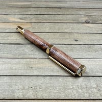 Image 9 of Handmade Gold Rhinehart Style Mesquite Rollerball Pen