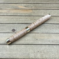 Image 9 of Handcrafted Curly Maple Rollerball Pen with Gold Accents