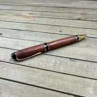 Image 9 of Screwbean Mesquite Wood Ballpoint Pen with Gold Hardware