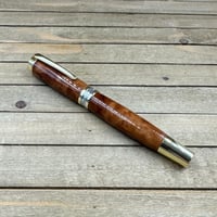 Image 2 of Large Gold Handmade Thuya Burl Rollerball Pen