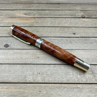 Image 3 of Large Gold Handmade Thuya Burl Rollerball Pen