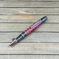 Image 1 of Art Deco Style Handcrafted Red Curly Maple Ballpoint Pen