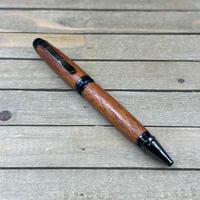 Image 2 of Sapele Mahogany Ballpoint Cigar Style Pen in Gunmetal
