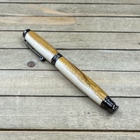 Image 5 of Handmade Redbud Wood Rollerball Pen in Dark Gunmetal