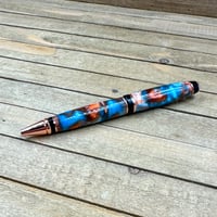 Image 10 of Custom Poured Turquoise & Copper Resin Cigar Pen 