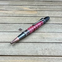 Image 3 of Art Deco Style Handcrafted Red Curly Maple Ballpoint Pen