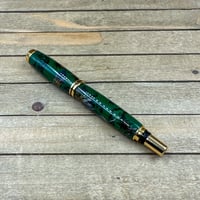 Image 3 of Dried Flowers in Green Resin Rollerball Pen