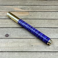 Image 4 of Handcrafted Purple Curly Maple Rollerball Pen in Gold