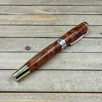 Image 5 of Large Gold Handmade Thuya Burl Rollerball Pen