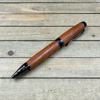 Image 4 of Sapele Mahogany Ballpoint Cigar Style Pen in Gunmetal