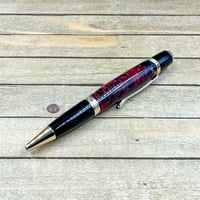 Image 4 of Dark Fuchsia and Black Alder Pinecone Caldera Style Twist Pen