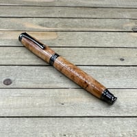 Image 2 of Handmade Virginia Cherry Burl Rollerball Pen - Gunmetal Virage Style