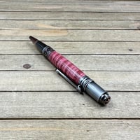 Image 5 of Art Deco Style Handcrafted Red Curly Maple Ballpoint Pen