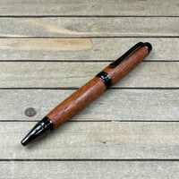 Image 5 of Sapele Mahogany Ballpoint Cigar Style Pen in Gunmetal