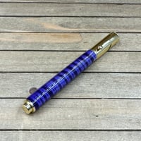 Image 6 of Handcrafted Purple Curly Maple Rollerball Pen in Gold
