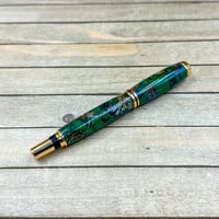 Image 5 of Dried Flowers in Green Resin Rollerball Pen