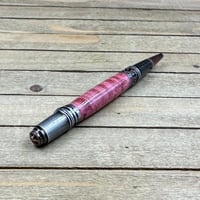 Image 6 of Art Deco Style Handcrafted Red Curly Maple Ballpoint Pen