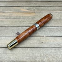 Image 7 of Large Gold Handmade Thuya Burl Rollerball Pen