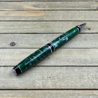 Image 7 of Handcrafted Green Swirl Acrylic Twist Pen, Chrome Hardware