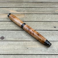 Image 4 of Handmade Virginia Cherry Burl Rollerball Pen - Gunmetal Virage Style