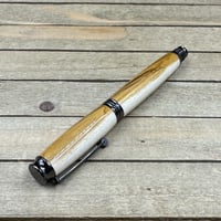 Image 9 of Handmade Redbud Wood Rollerball Pen in Dark Gunmetal