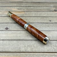 Image 8 of Large Gold Handmade Thuya Burl Rollerball Pen