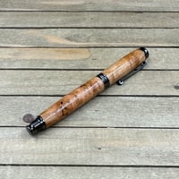 Image 5 of Handmade Virginia Cherry Burl Rollerball Pen - Gunmetal Virage Style
