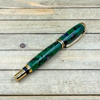 Image 7 of Dried Flowers in Green Resin Rollerball Pen