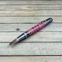Image 8 of Art Deco Style Handcrafted Red Curly Maple Ballpoint Pen