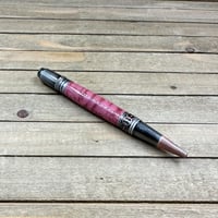 Image 9 of Art Deco Style Handcrafted Red Curly Maple Ballpoint Pen