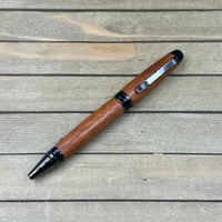 Image 10 of Sapele Mahogany Ballpoint Cigar Style Pen in Gunmetal