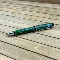 Image 10 of Handcrafted Green Swirl Acrylic Twist Pen, Chrome Hardware