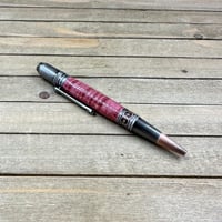 Image 10 of Art Deco Style Handcrafted Red Curly Maple Ballpoint Pen