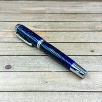 Image 2 of Very Large Handmade Blue Resin Pinecone Rollerball Pen