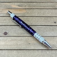 Image 2 of Handmade Aluminum Click Pen, Purple Metallic Resin