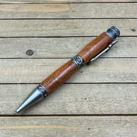 Image 2 of Handmade Mesquite Wood Cowboy Pen in Antique Pewter 