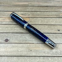 Image 3 of Very Large Handmade Blue Resin Pinecone Rollerball Pen