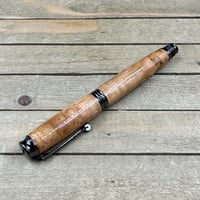 Image 9 of Handmade Virginia Cherry Burl Rollerball Pen - Gunmetal Virage Style