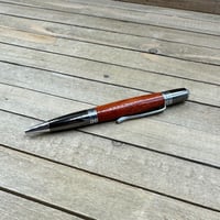 Image 10 of Exotic Bloodwood Ballpoint Pen with Christian Fish Filigree Embellishment 