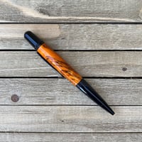 Image 5 of Orange Dyed Spalted Tamarind Ballpoint Pen in Black Chrome