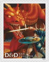 Image 2 of DnD Postage Stamp Red Sierra Dragon Pen – Handcrafted Collector Writing Instrument 1