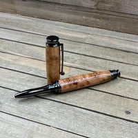 Image 10 of Handmade Virginia Cherry Burl Rollerball Pen - Gunmetal Virage Style