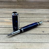 Image 3 of Handmade Purple Haze Resin Rollerball Pen: Chrome Hardware