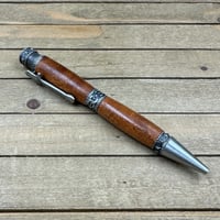 Image 4 of Handmade Mesquite Wood Cowboy Pen in Antique Pewter 