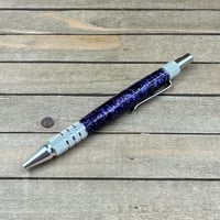 Image 4 of Handmade Aluminum Click Pen, Purple Metallic Resin