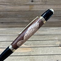 Image 4 of Praying Hands Inlay Pen: Walnut & Maple with Wood  Gold Accents