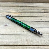 Image 5 of Handmade Dark Green Acrylic Vertex Style Clicker Pen in Gunmetal