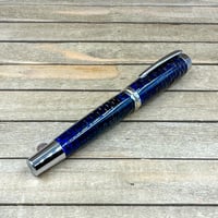 Image 6 of Very Large Handmade Blue Resin Pinecone Rollerball Pen